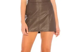 Slim-Fit A-Line Faux Suede Skirt review Emma Johnson
