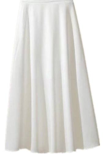 Matte Satin A-Line Midi Skirt With Buckle Belt review Emma Johnson