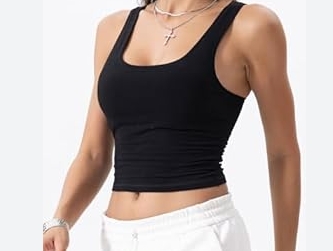 Classic U-Shaped Neckline Halter Vest with Chest Pads review Jessica