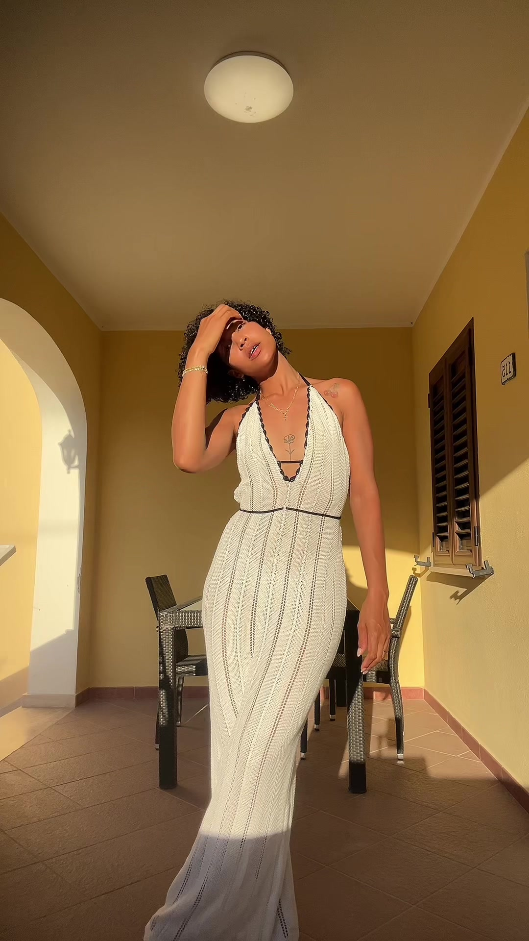 Fashion Color-Block V-Neck Halter Tie Backless Knit Dress for Women review Isabella Martinez