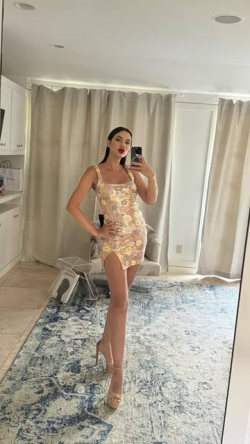 Sparkly Square Neck Bodycon Slit Dress review Marcus Rivera