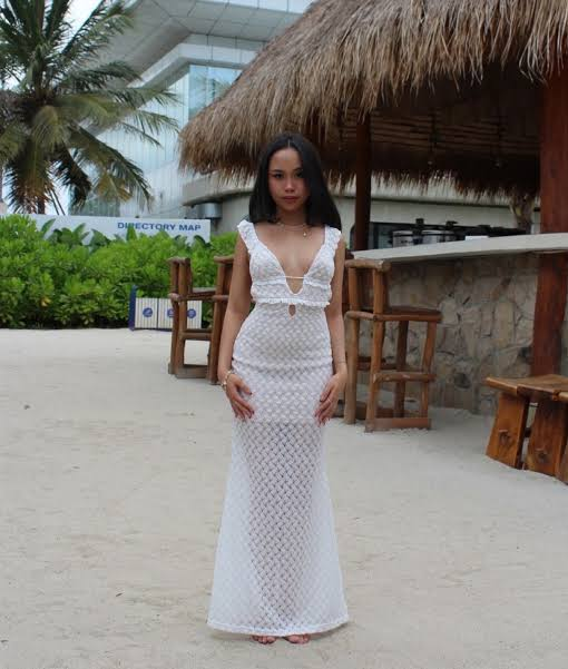 Instagram Style Y2K Sheer V-Neck Backless Tie Waist Bodycon Dress review Olivia Parker