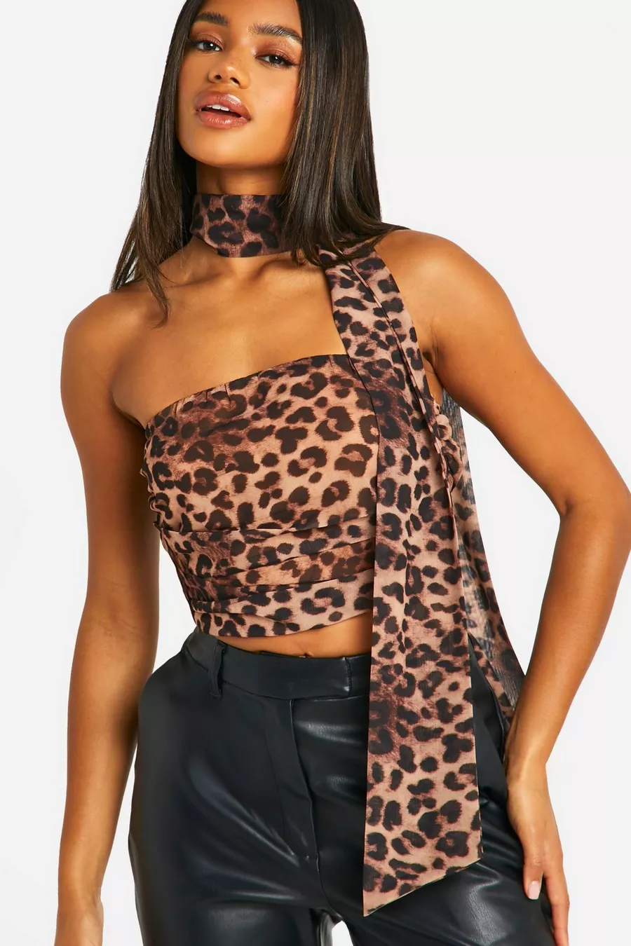 New Leopard Print Scarf & Tube Top Set for Women review Olivia Parker