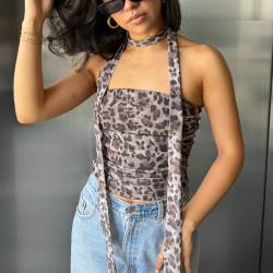 New Leopard Print Scarf & Tube Top Set for Women review Zoe Mitchell