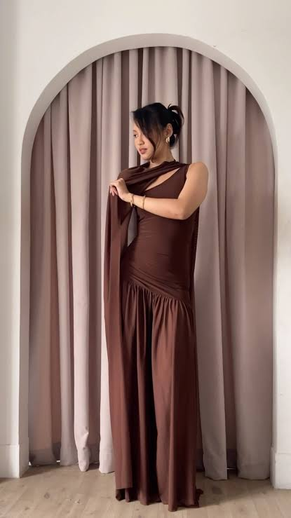 Elegant Wrap-Collar Solid Color Bodycon Midi Dress review Olivia Bennett