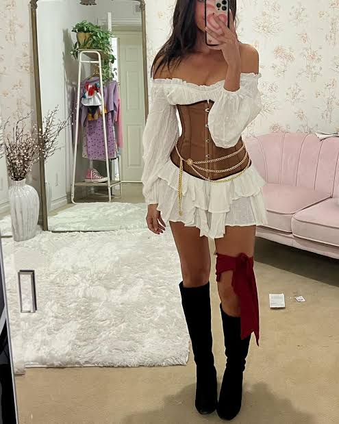 Elegant Seduction Color-Block Off-Shoulder Bodycon Dress with Puff Sleeves review Emily Foster