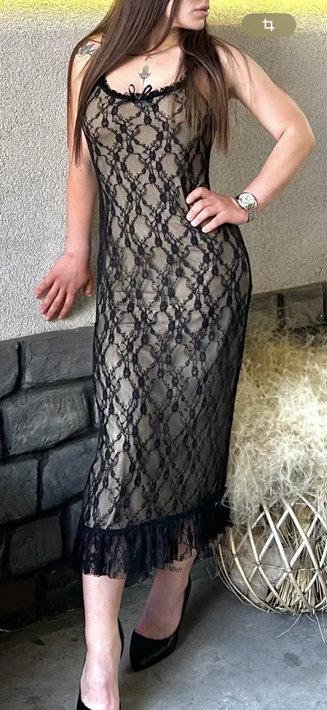 Sexy Lace Detail Bow-Tie Midi Dress with Sleeveless Back Zip review Olivia Bennett