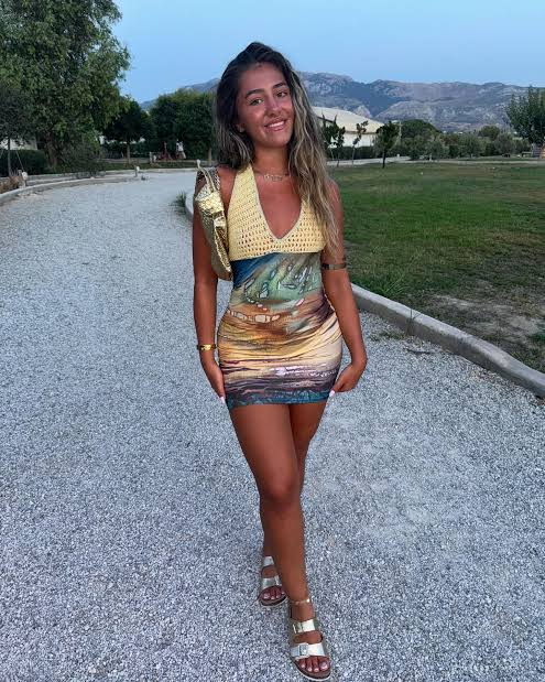 Sexy Printed & Knit Deep V Halter Bodycon Dress review Chloe Bennett