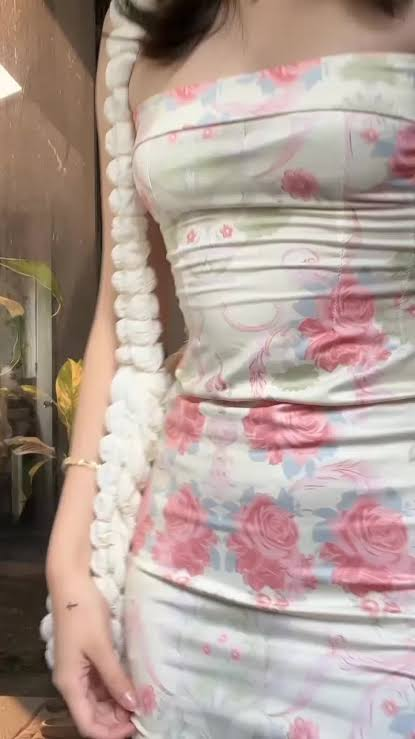 Floral Stamen Print Wrap Halter Bodycon Midi Dress review Zoe Mitchell