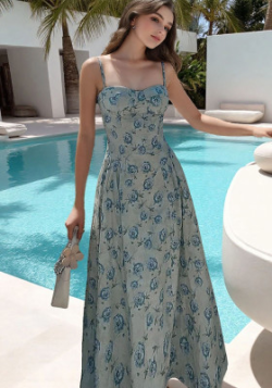 Sweet Wrap Bodice Floral Spaghetti Strap Bodycon Mini Dress review Zoe Mitchell