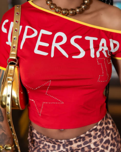 Edgy Asymmetrical Shoulder Crop Top review Jasmine Carter