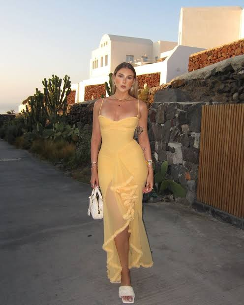 Elegant Sexy Backless Chiffon Spaghetti Strap Maxi Dress review Emily Reed