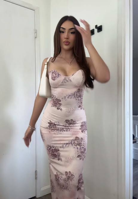 Spaghetti Strap Floral Print Bodycon Maxi Dress review Olivia Carter