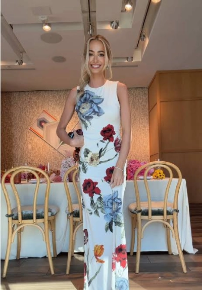 Elegant Round Neck Sleeveless Floral Print Maxi Dress review Sophia Reed