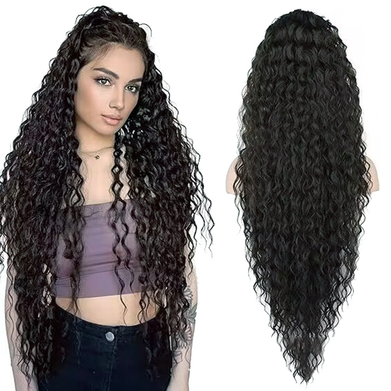 Natural Simulated Chemical Fiber Large Wave Gradient Wig Ponytail