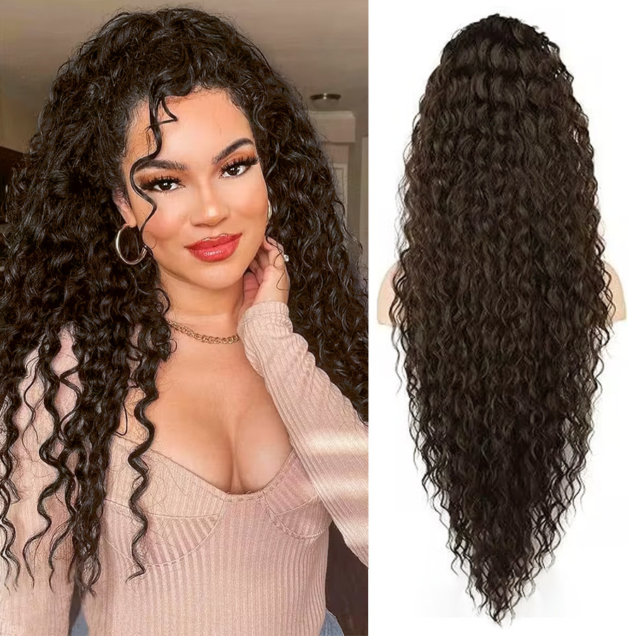 Natural Simulated Chemical Fiber Large Wave Gradient Wig Ponytail