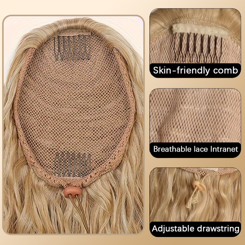 Natural Simulated Chemical Fiber Large Wave Gradient Wig Ponytail