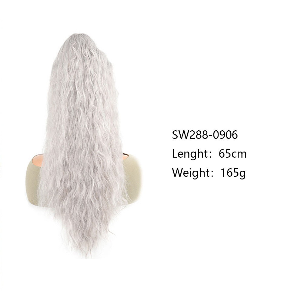  Big Wavy Long Hair Simulated Fluffy Corn Perm Ponytail