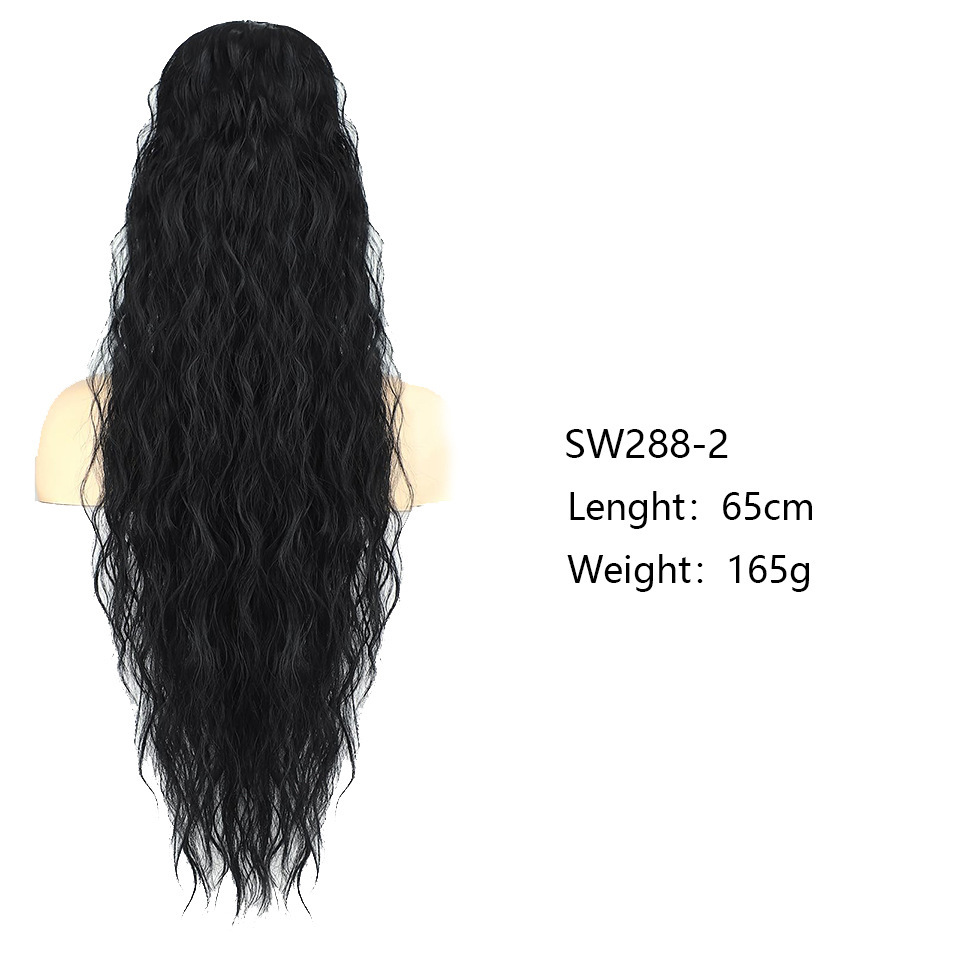  Big Wavy Long Hair Simulated Fluffy Corn Perm Ponytail