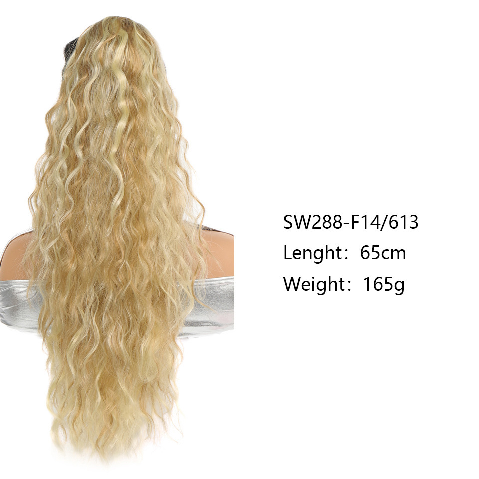  Big Wavy Long Hair Simulated Fluffy Corn Perm Ponytail
