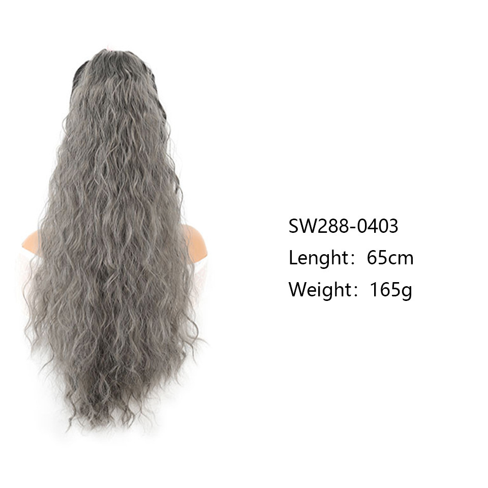  Big Wavy Long Hair Simulated Fluffy Corn Perm Ponytail