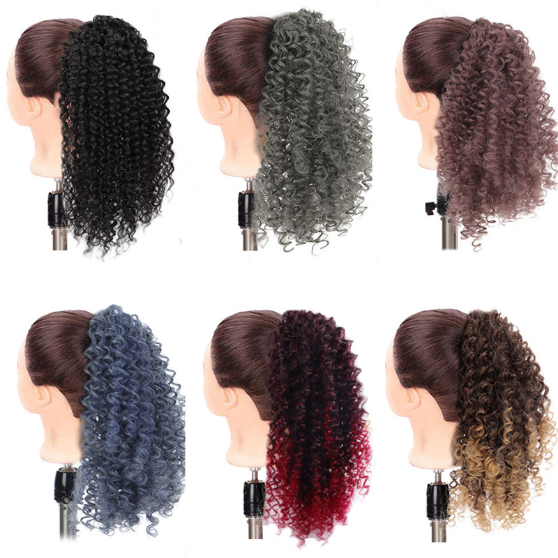 Curly and Fluffy Small Volume Gradient Natural Simulated Ponytail