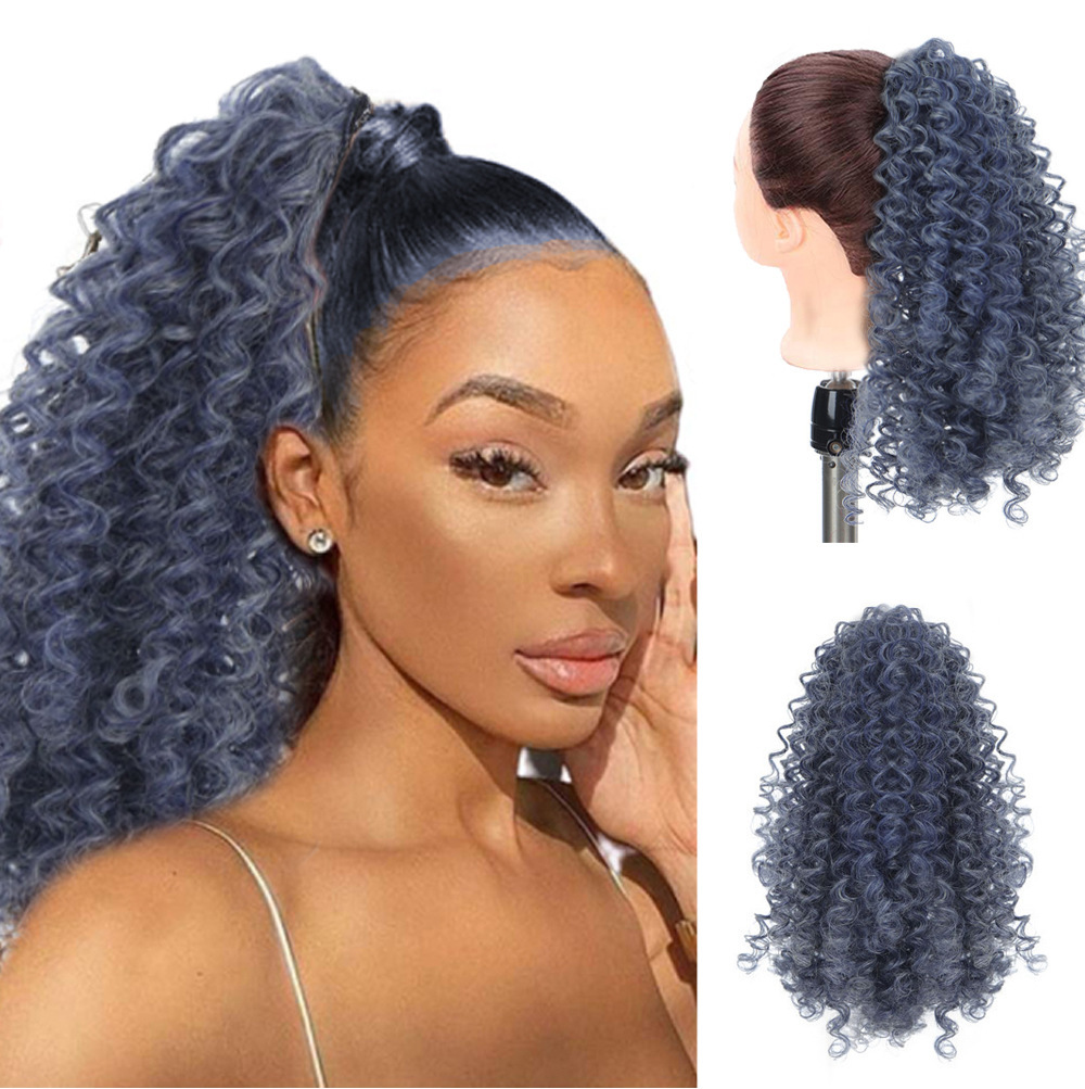 Curly and Fluffy Small Volume Gradient Natural Simulated Ponytail