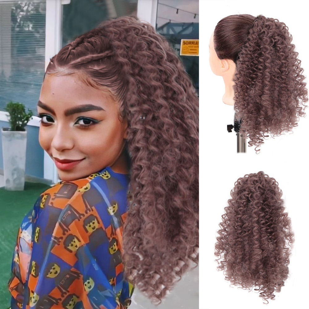 Curly and Fluffy Small Volume Gradient Natural Simulated Ponytail