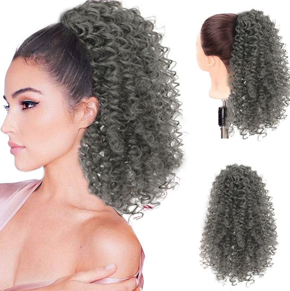 Curly and Fluffy Small Volume Gradient Natural Simulated Ponytail