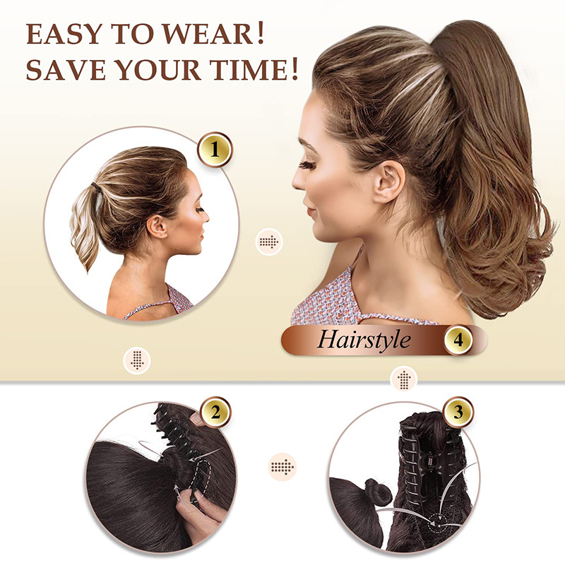 Fluffy Synthetic Fiber Hair Ponytail
