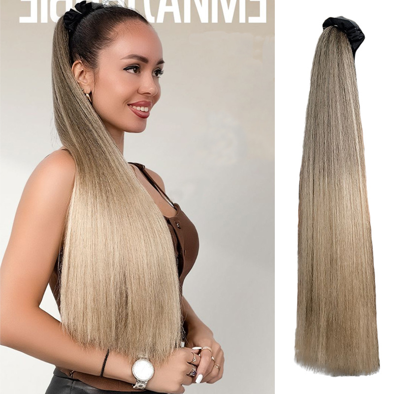 Natural Simulated Straight Hair High Ponytail