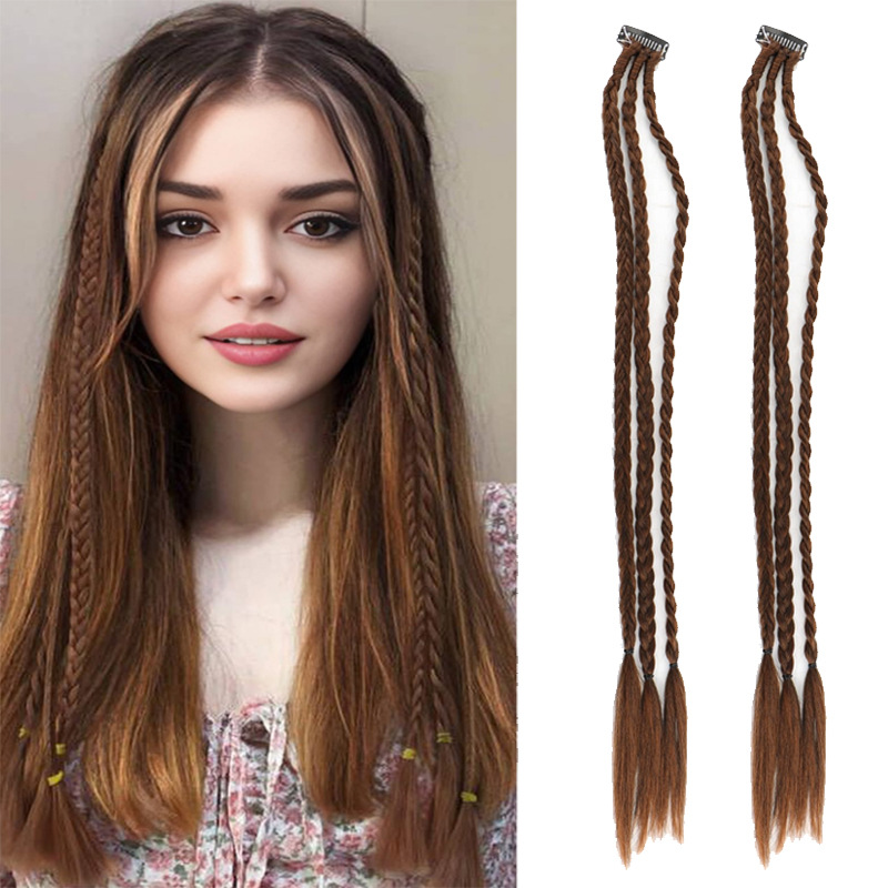 Natural simulated braids with fashionable and personalized water drop clips