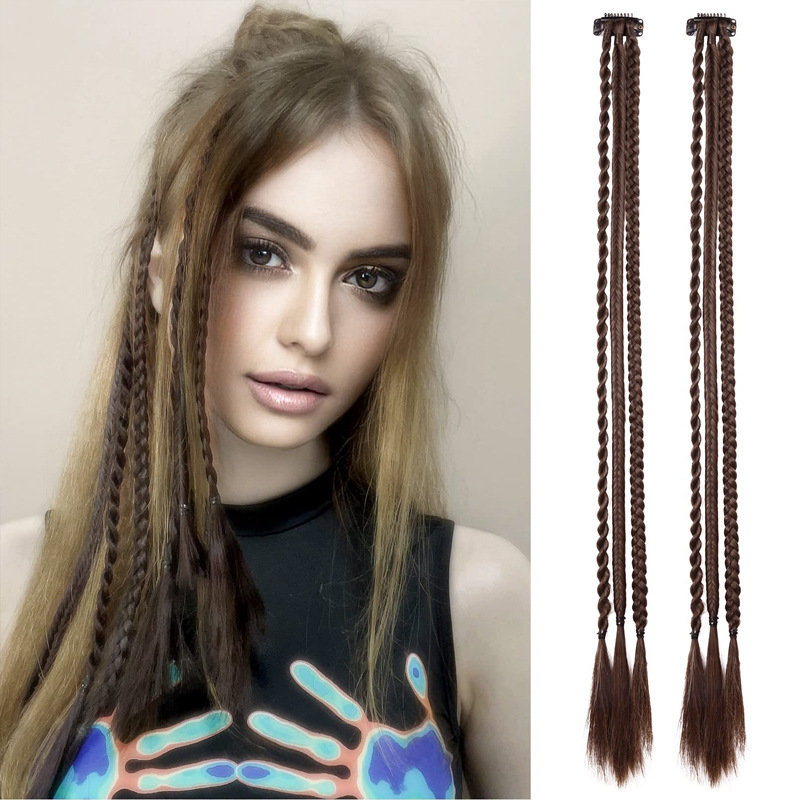 Natural simulated braids with fashionable and personalized water drop clips