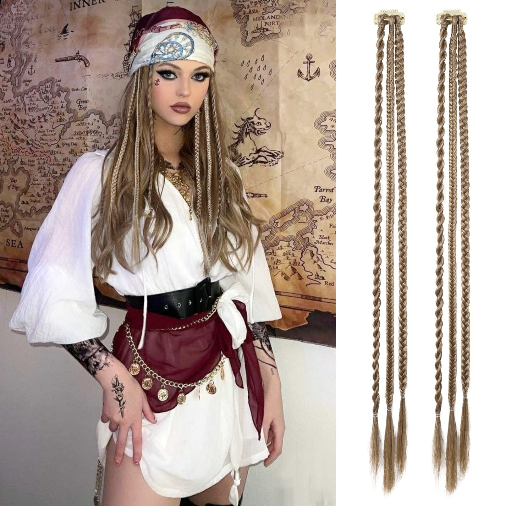 Natural simulated braids with fashionable and personalized water drop clips