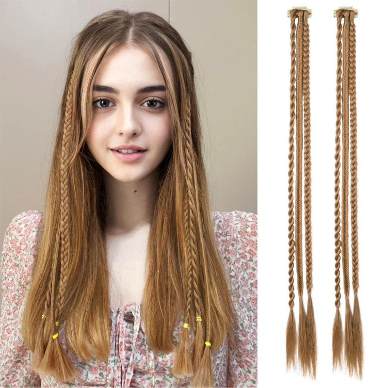 Natural simulated braids with fashionable and personalized water drop clips
