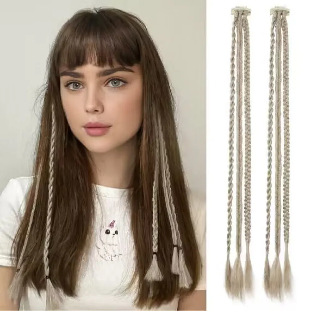Natural simulated braids with fashionable and personalized water drop clips