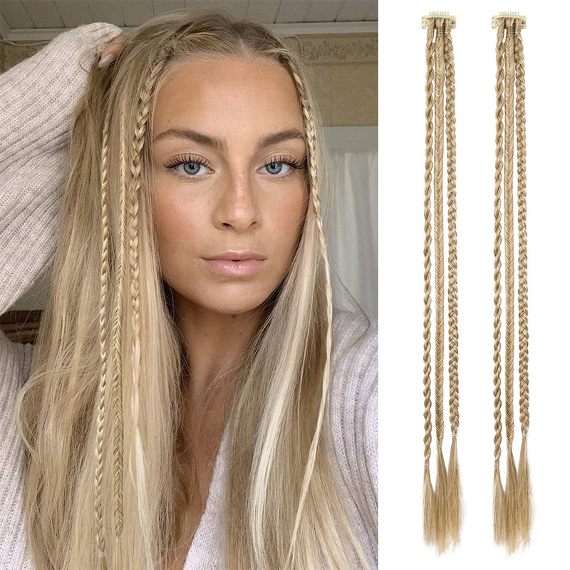 Natural simulated braids with fashionable and personalized water drop clips
