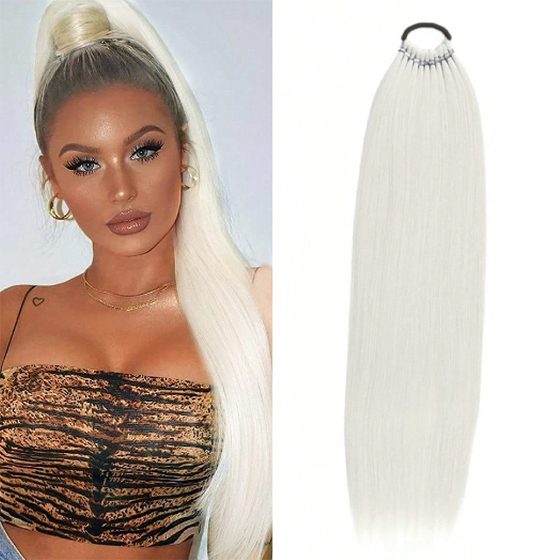 Ponytail Hair Extensions with High-temperature Silk Braids with Drapey Feel