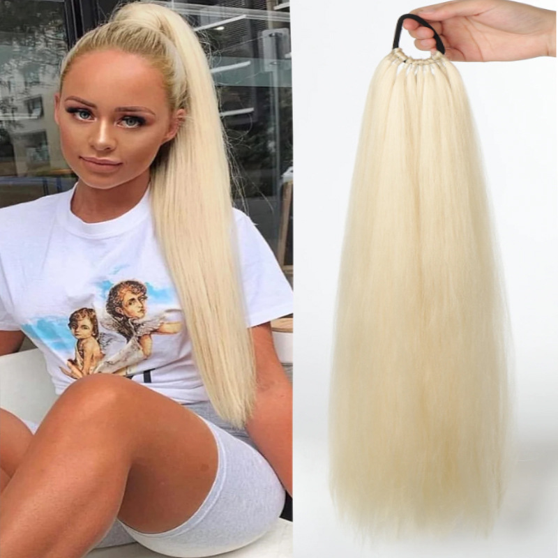Ponytail Hair Extensions with High-temperature Silk Braids with Drapey Feel