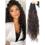 Fluffy and Elegant Drawstring Ponytail with Water Ripples