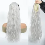 Fluffy and Elegant Drawstring Ponytail with Water Ripples