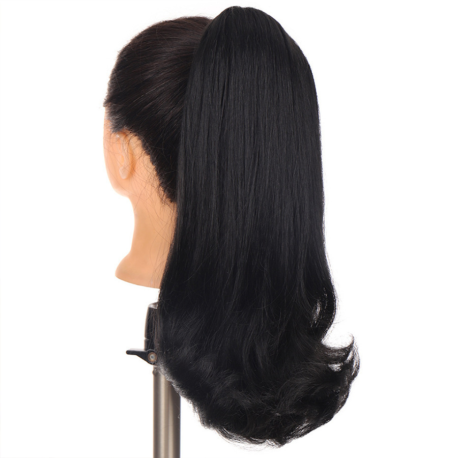 Natural Wig Drawstring Slightly Curly Ponytail