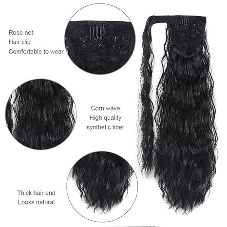 Velcro Style Water Ripple Fluffy Ponytail Showing Hair Volume