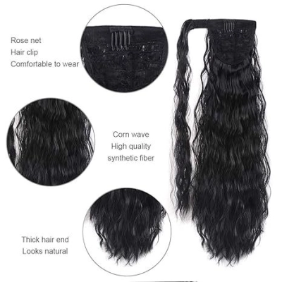 Velcro Style Water Ripple Fluffy Ponytail Showing Hair Volume 02