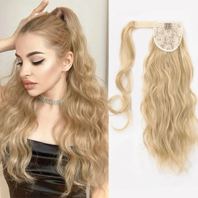 Velcro Style Water Ripple Fluffy Ponytail Showing Hair Volume 01