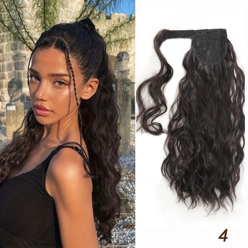 Velcro Style Water Ripple Fluffy Ponytail Showing Hair Volume