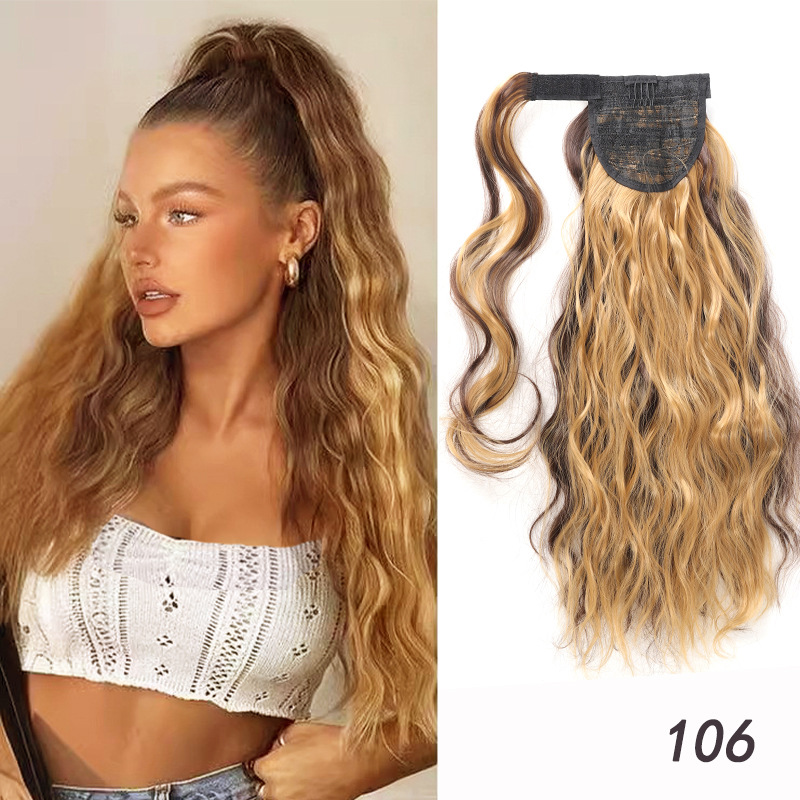 Velcro Style Water Ripple Fluffy Ponytail Showing Hair Volume