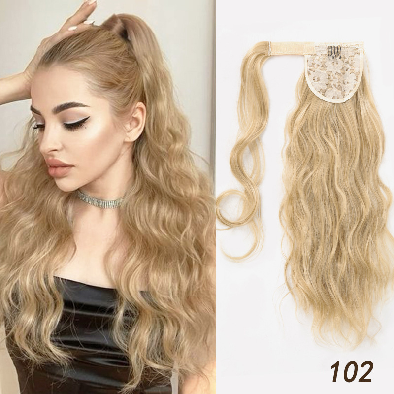 Velcro Style Water Ripple Fluffy Ponytail Showing Hair Volume