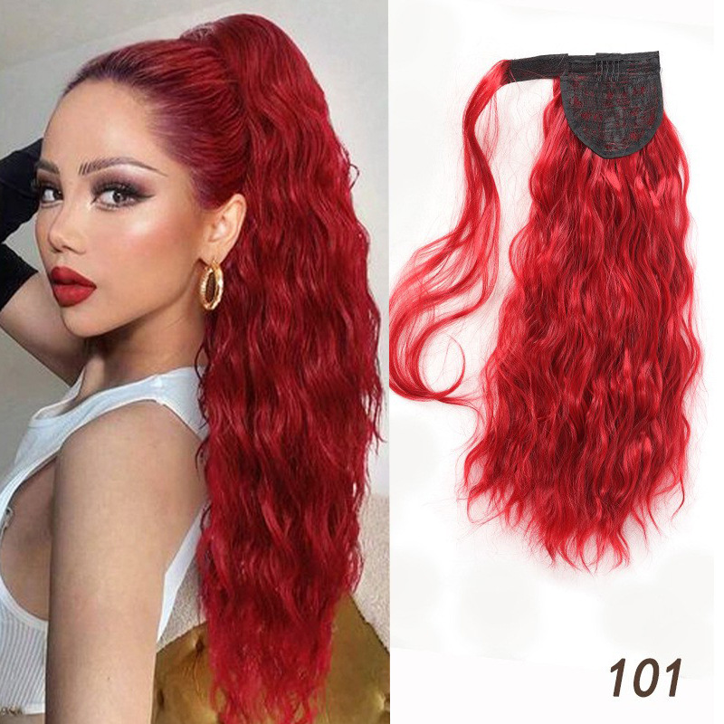 Velcro Style Water Ripple Fluffy Ponytail Showing Hair Volume