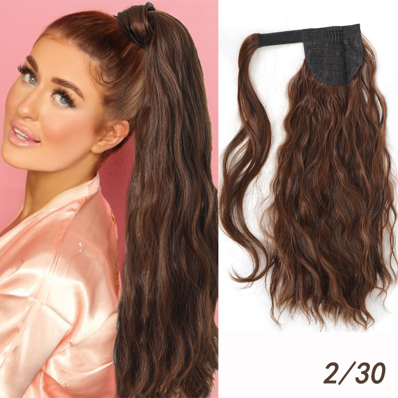 Velcro Style Water Ripple Fluffy Ponytail Showing Hair Volume
